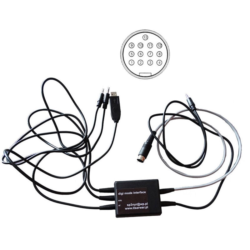 foto del prodotto interfaccia digi icom a 13 pin per ic 7000, ic 703, ic 706, ic 706mkii, ic 706mkiig, ic 7100, ic 718, ic 7200, ic 7300, ic 7410, ic 9100, ic 970a,