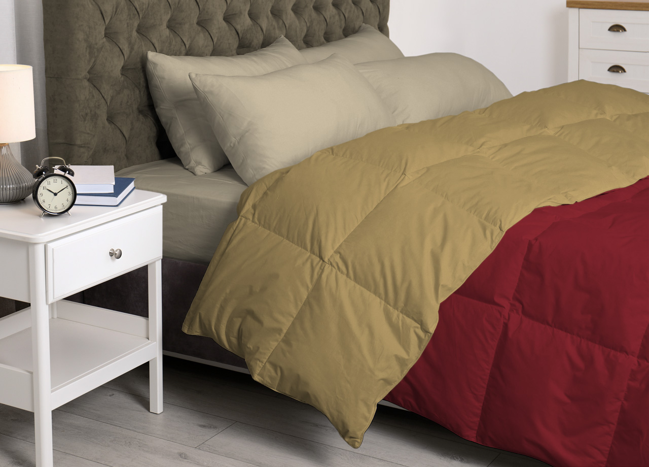 foto del prodotto interno imbottitura piumino invernale 300gr mq in piuma d 39 oca bicolor matrimoniale tortora bx