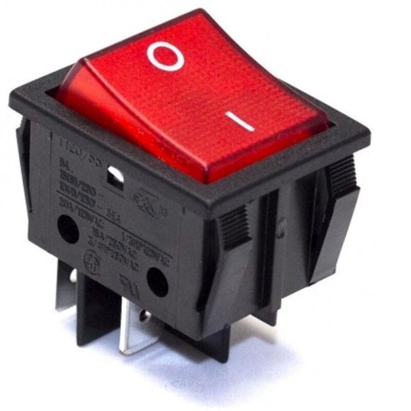 foto del prodotto interruttore 0 1 luminoso 4 contatti bipolare led rosso vari utilizzi 30 x 22