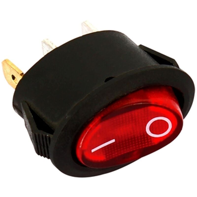 foto del prodotto interruttore 0 1 luminoso rosso ovale 20,4x13,6 3 contatti uso elettrodomestici
