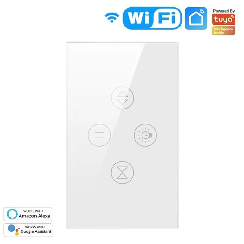 foto del prodotto interruttore 2 in 1 smart wifi per tapparelle e luce colore bianco tuya