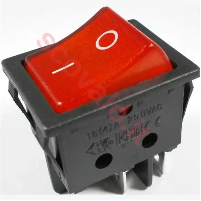 foto del prodotto interruttore a bilanciere bipolare 0 1 luminoso rosso 16a