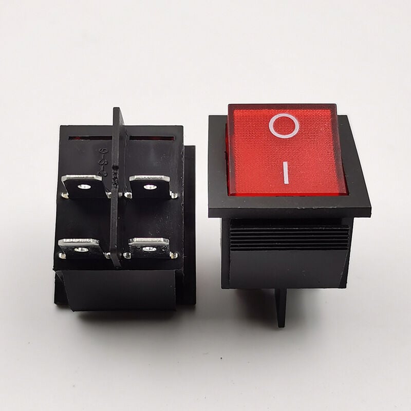 foto del prodotto interruttore a bilanciere per barca dpst on off a scatto 4 pin luce rossa 16 a 250 v 5, rosso sollbry