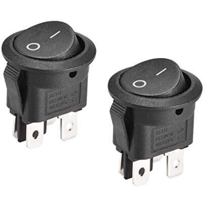 foto del prodotto interruttore a bilanciere rotondo per barca 4 pin on off ca 250 v 6 a 125 v 10 a 2 pezzi