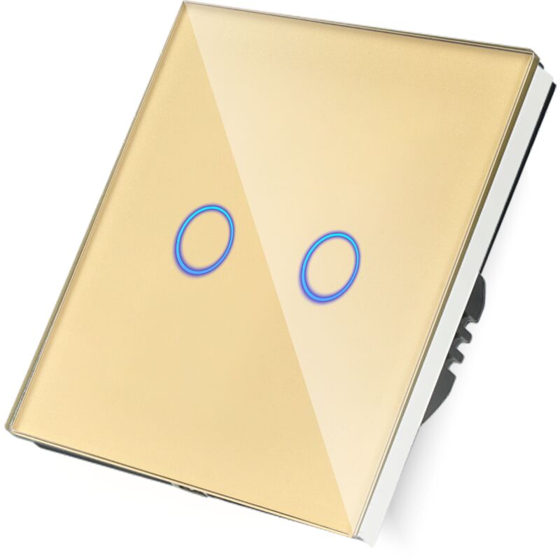 foto del prodotto interruttore a doppio tocco zigbee oro senza n
