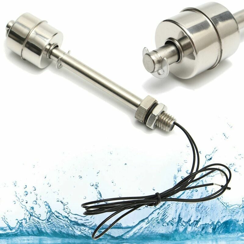 foto del prodotto interruttore a galleggiante l150mm, sensore di livello dell acqua del liquido verticale in acciaio inossidabile, interruttore a galleggiante