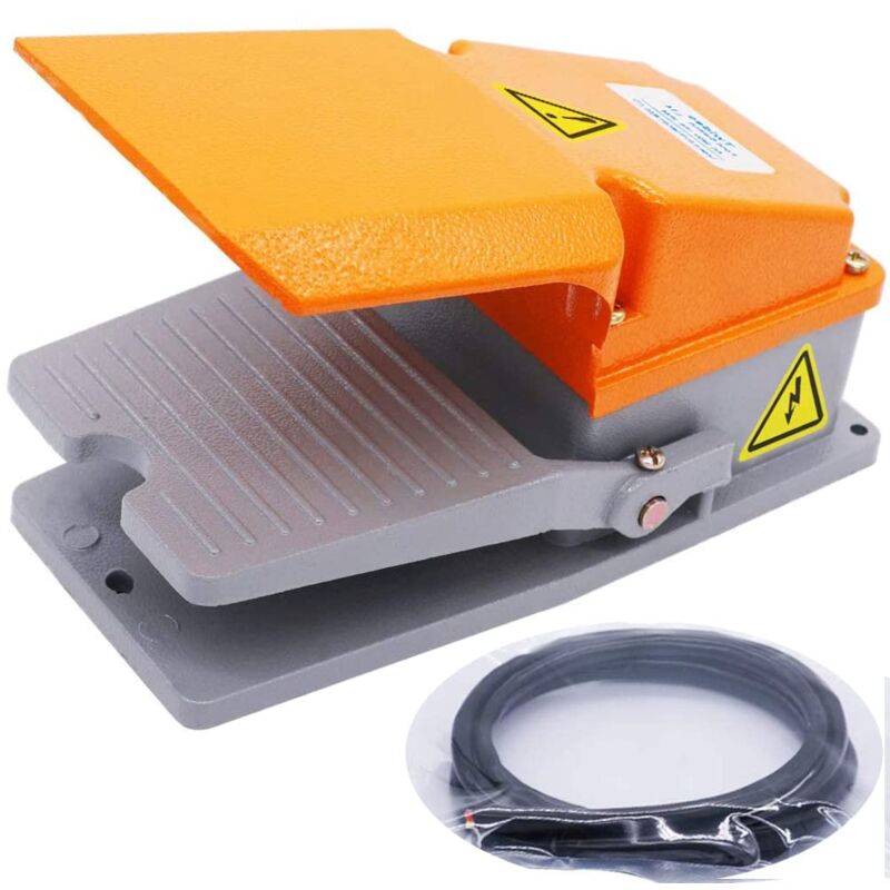 foto del prodotto interruttore a pedale in metallo per impieghi gravosi ac 380v 15a spdt no nc interruttore a pedale elettrico istantaneo con staffa custodia in