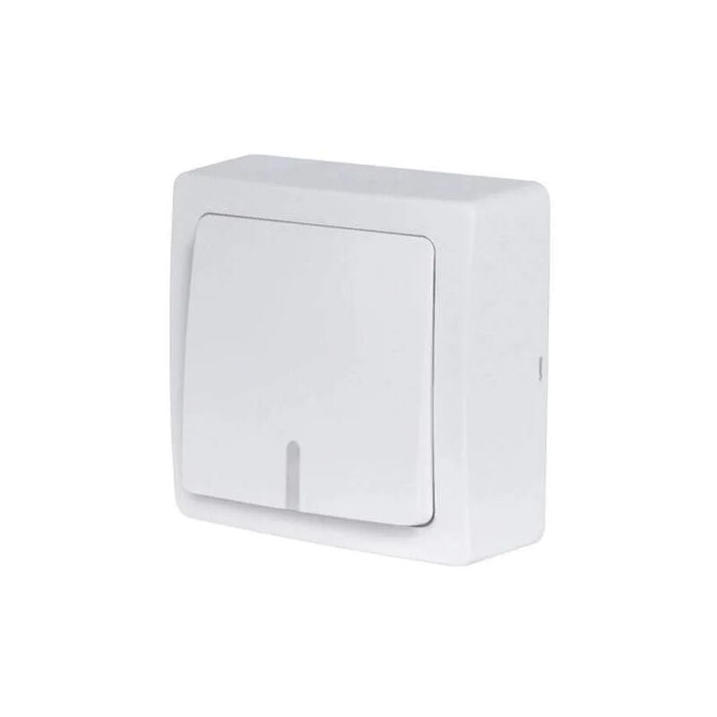foto del prodotto interruttore a pulsante illuminato da esterno, 10a 250v, serie blok