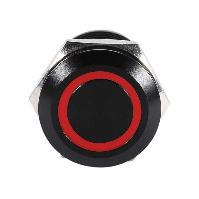 foto del prodotto interruttore a pulsante momentaneo led 12mm interruttore di alimentazione interruttore di aggancio di alimentazione per auto impermeabile rosso 