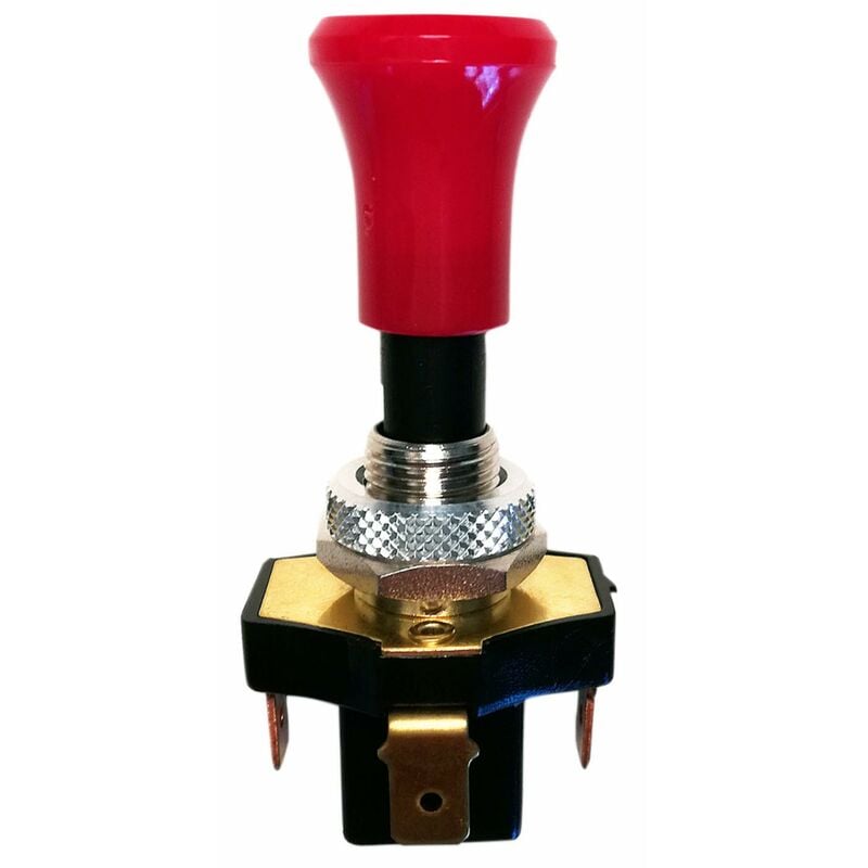 foto del prodotto interruttore a tiretto con ritorno e pomolo rosso luminoso 12v 12a