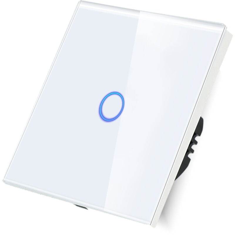 foto del prodotto interruttore a tocco singolo wi fi bl bianco con n