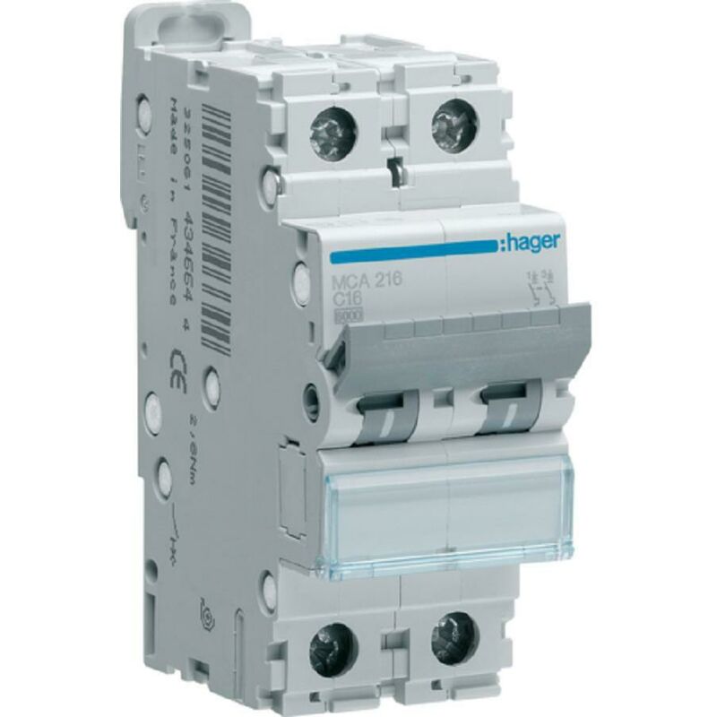 foto del prodotto interruttore automatico 2p 63a 6 ka c 2moduli mca263 hager