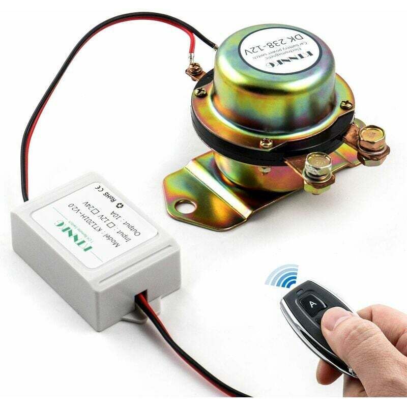 foto del prodotto interruttore automatico batteria per auto, isolatore interruttore batteria 12v con telecomando elettromagnetico per auto