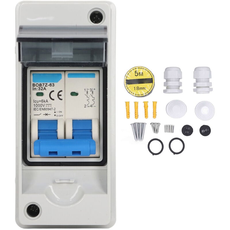 foto del prodotto interruttore automatico cc fotovoltaico 32a 6ka ip65 sezionatore cc impermeabile sezionatore solare 1000 v eosnow