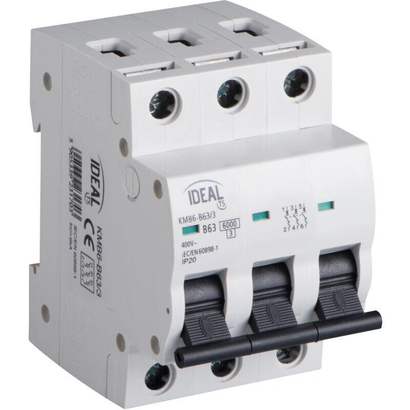 foto del prodotto interruttore automatico di sovracorrente ideale kmb6 3p b63