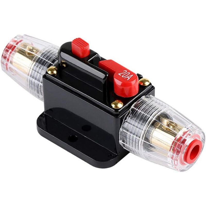 foto del prodotto interruttore automatico impermeabile da 20 a, portafusibile cc da 12 v 24 v, interruttore di ripristino per audio per auto