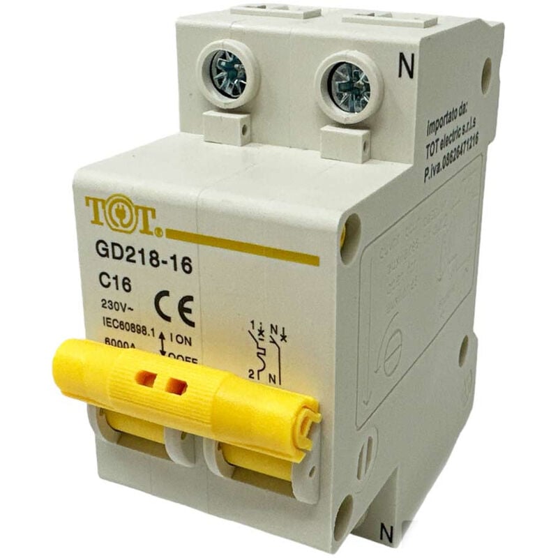 foto del prodotto interruttore automatico magnetotermico differenziale salvavita modulare per quadro elettrico 2p n 6ka 16 ampere