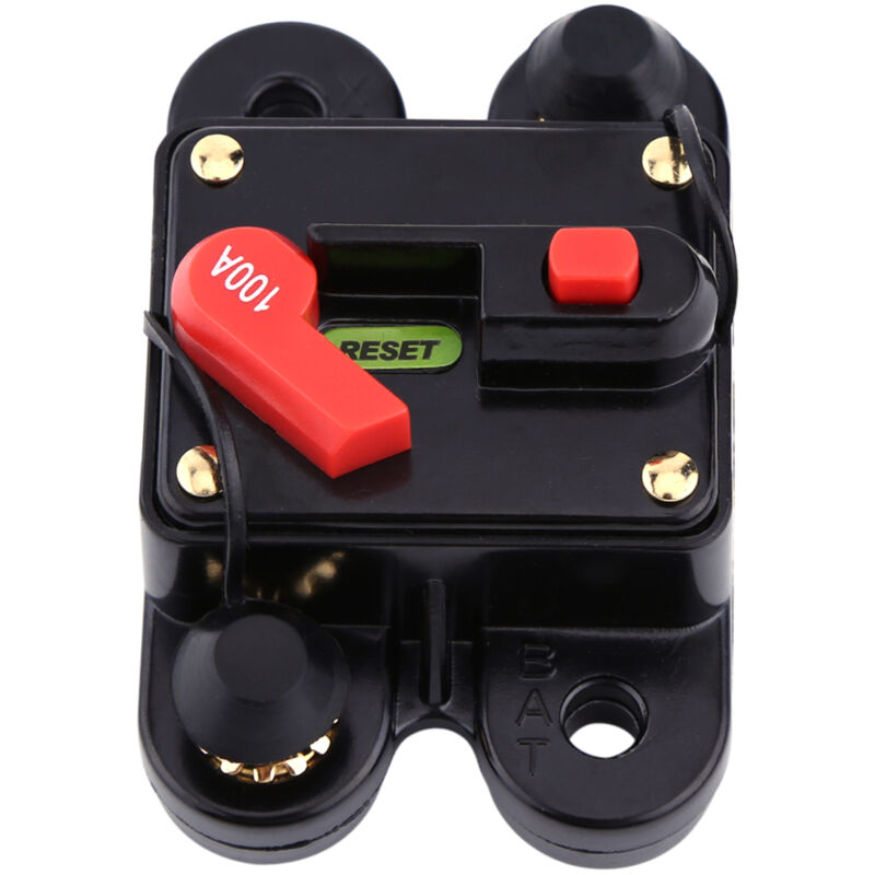 foto del prodotto interruttore automatico sezionatore dc 12v per fusibile di ripristino audio stereo per auto, barca, barca, bici 100a eosnow