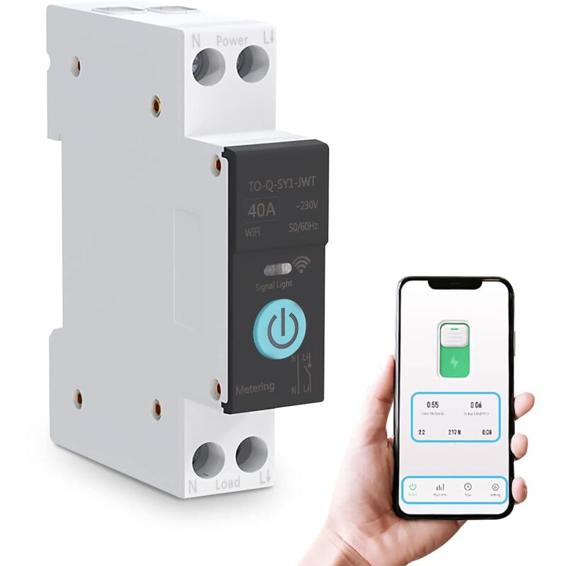 foto del prodotto interruttore automatico wifi intelligente interruttore automatico controllo remoto del telefono cellulare 3 modalit di temporizzazione 40a 