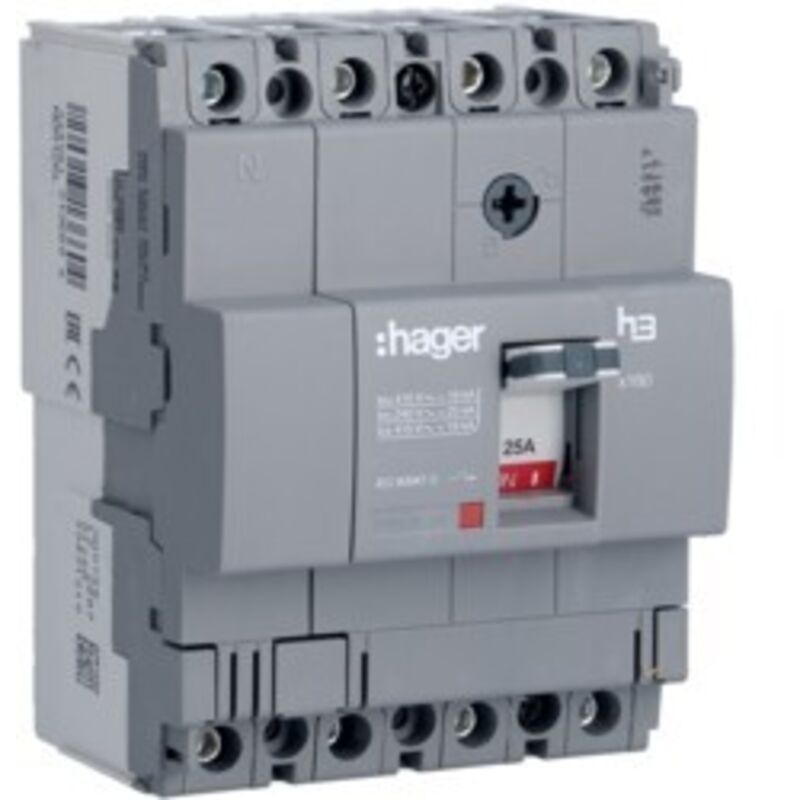 foto del prodotto interruttore automatico x160 4p 18ka 125a sganc tm hager cod. hda126l