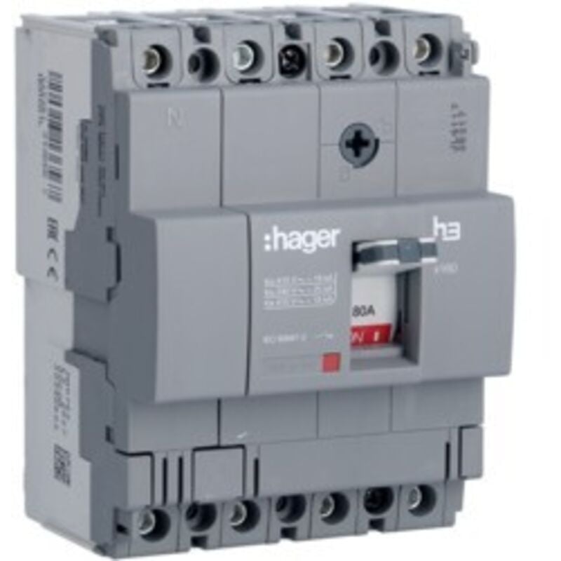 foto del prodotto interruttore automatico x160 4p 18ka 80asganc tm hager cod. hda081l