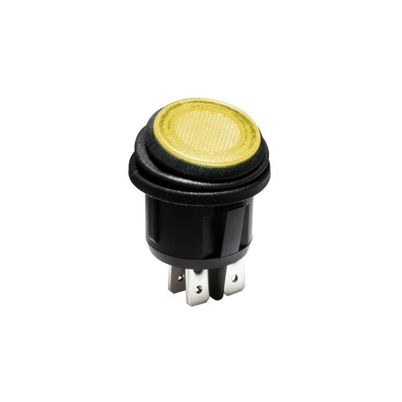 foto del prodotto interruttore bilanciere illuminato a led arancio 2p dpst on off 12 v
