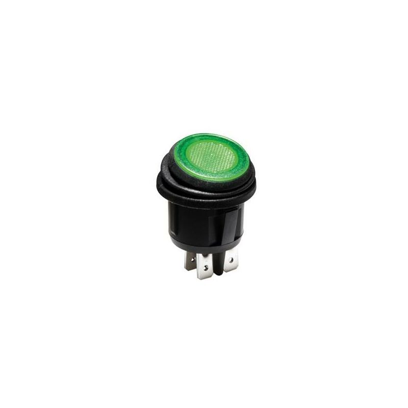 foto del prodotto interruttore bilanciere illuminato a led verde 2p dpst on off 12v