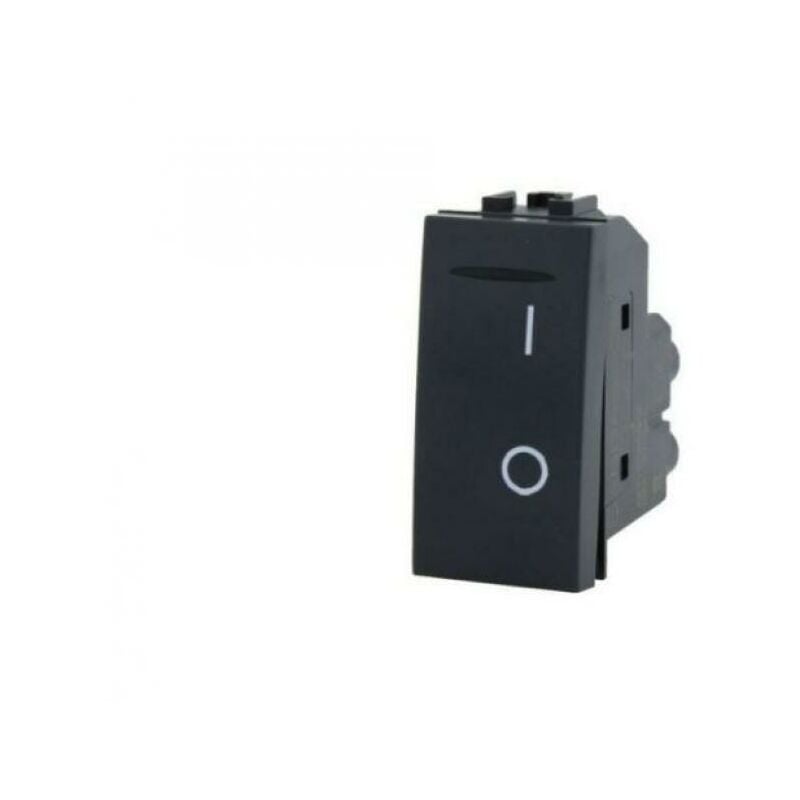 foto del prodotto interruttore bipolare 01 art compatibile con bticino livinglight l4002n 16a nero 802n