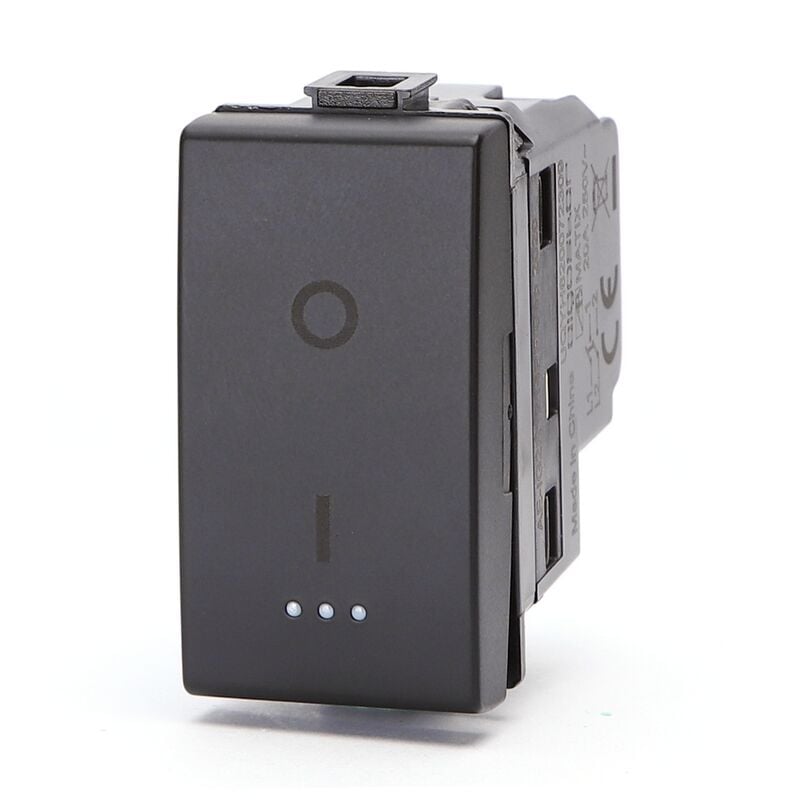 foto del prodotto interruttore bipolare 20a nero compatibile anche con bticino matix