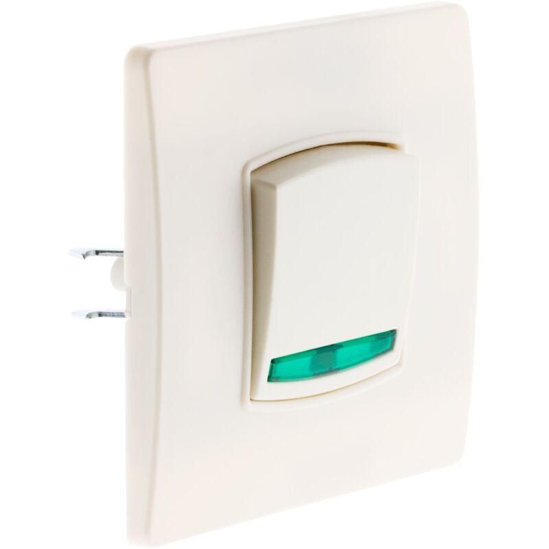 foto del prodotto interruttore bipolare con spia diwone, colore bianco zenitech