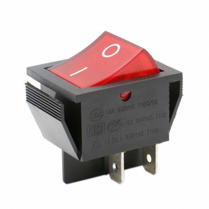 foto del prodotto interruttore bipolare luminoso rosso 16a 30x22mm standard