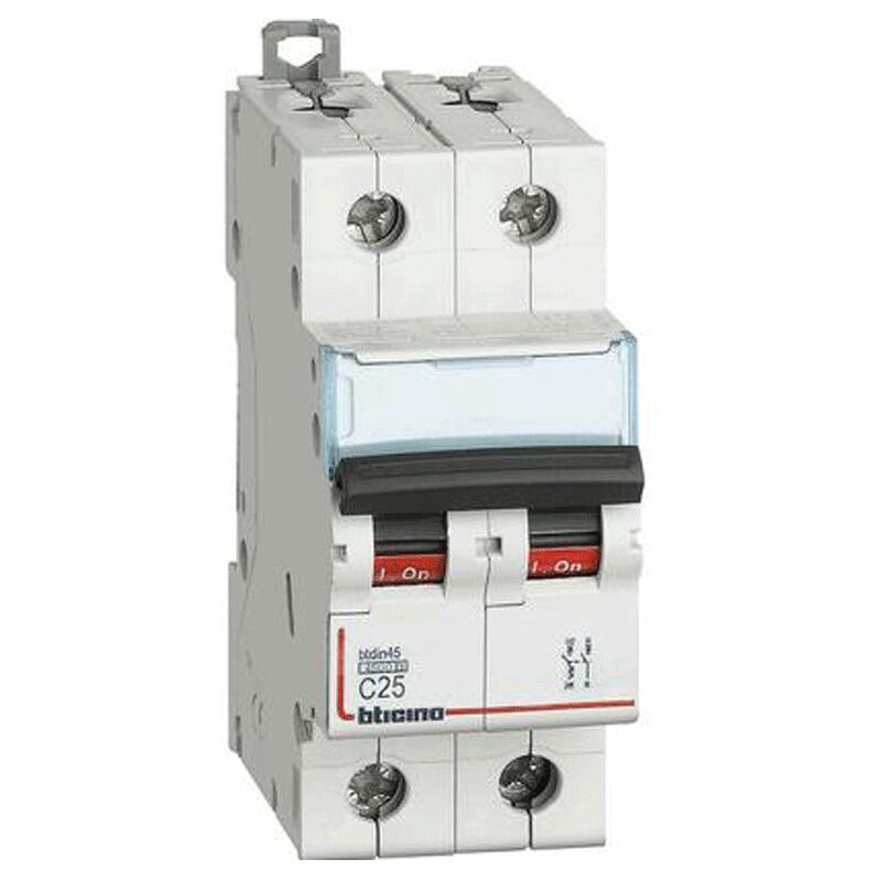 foto del prodotto interruttore bticino magnetotermico 1p n 25a 2 moduli fa81nc25