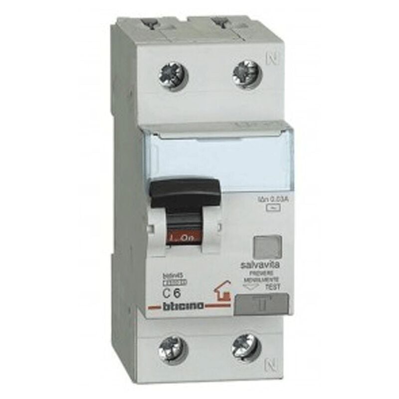 foto del prodotto interruttore bticino magnetotermico differenziale 6a 4,5k gc8813ac6