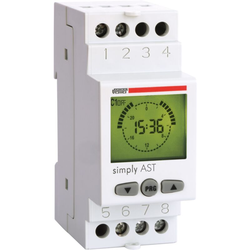 foto del prodotto interruttore crepuscolare astronomico 2 moduli din vemer ve707600 simply ast