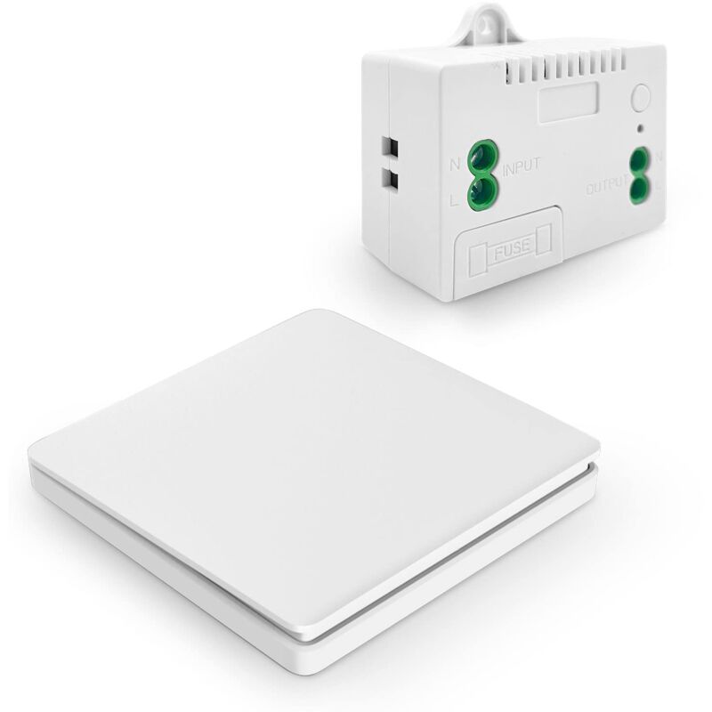 foto del prodotto interruttore della luce cinetica wireless interruttore di controllo radio da pannello a parete e controller ricevitore rel 10a con fusibile, senza