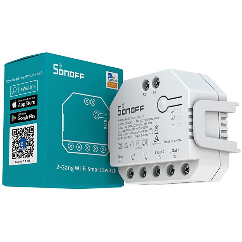 foto del prodotto interruttore della luce intelligente mini sonoff dual r3 2 gang switch dual r3