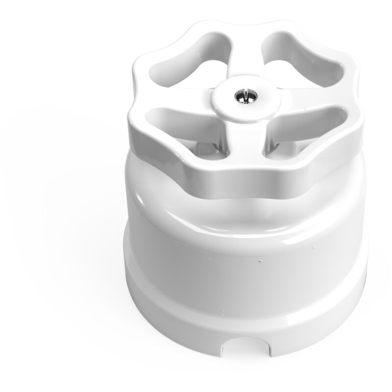 foto del prodotto interruttore deviatore in porcellana bianco con manopola