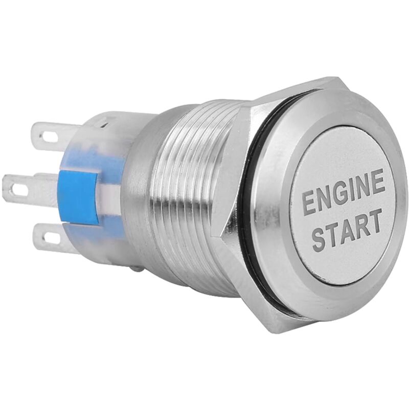foto del prodotto interruttore di avviamento a pulsante per auto impermeabile da 19 mm e 12 v argento 