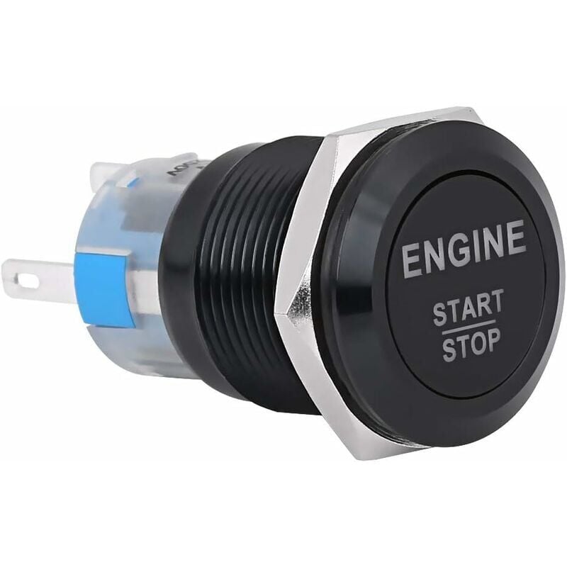 foto del prodotto interruttore di avviamento motore auto universale 12v led bianco interruttore a pulsante di avviamento motore auto nero 