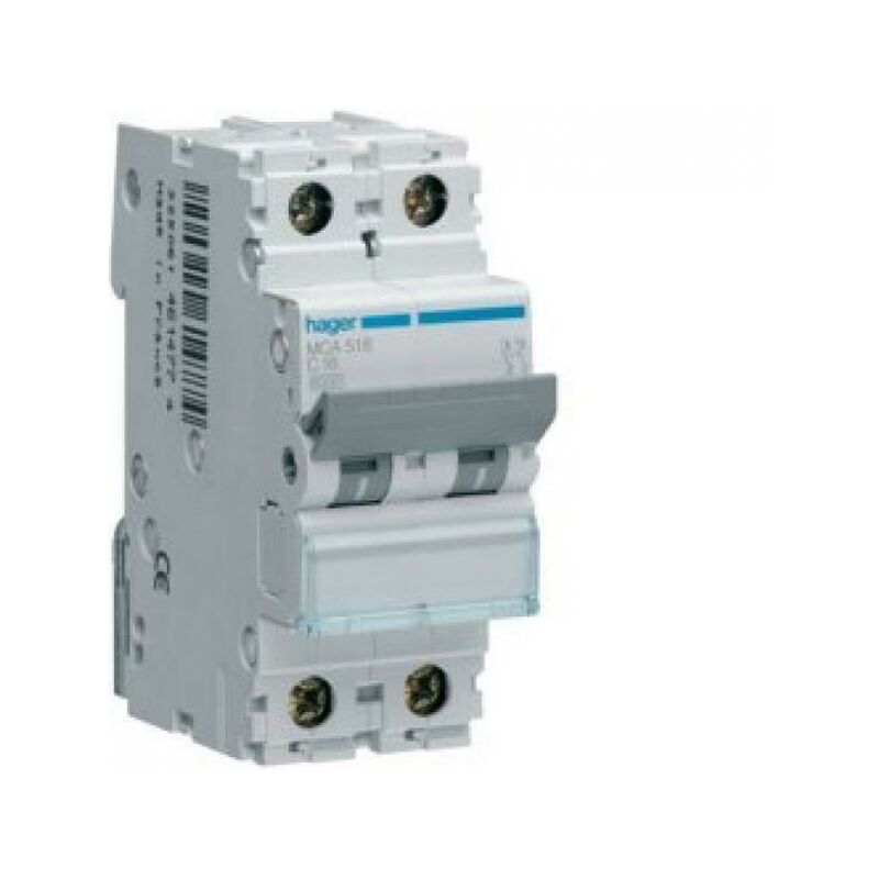 foto del prodotto interruttore di comando automatico modulare 1 polo neutro 6a 6 ka c 2 moduli mca506 hager