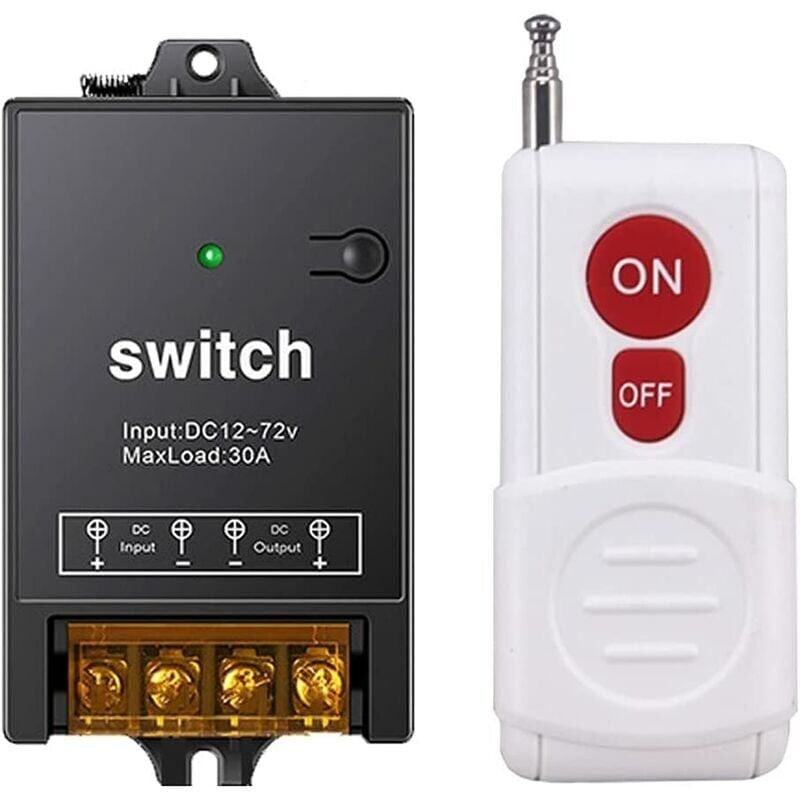 foto del prodotto interruttore di controllo remoto wireless, interruttori della luce remoti dc 12v 24v 48v 72v rf per sistemi di sicurezza delle pompe, ecc., con