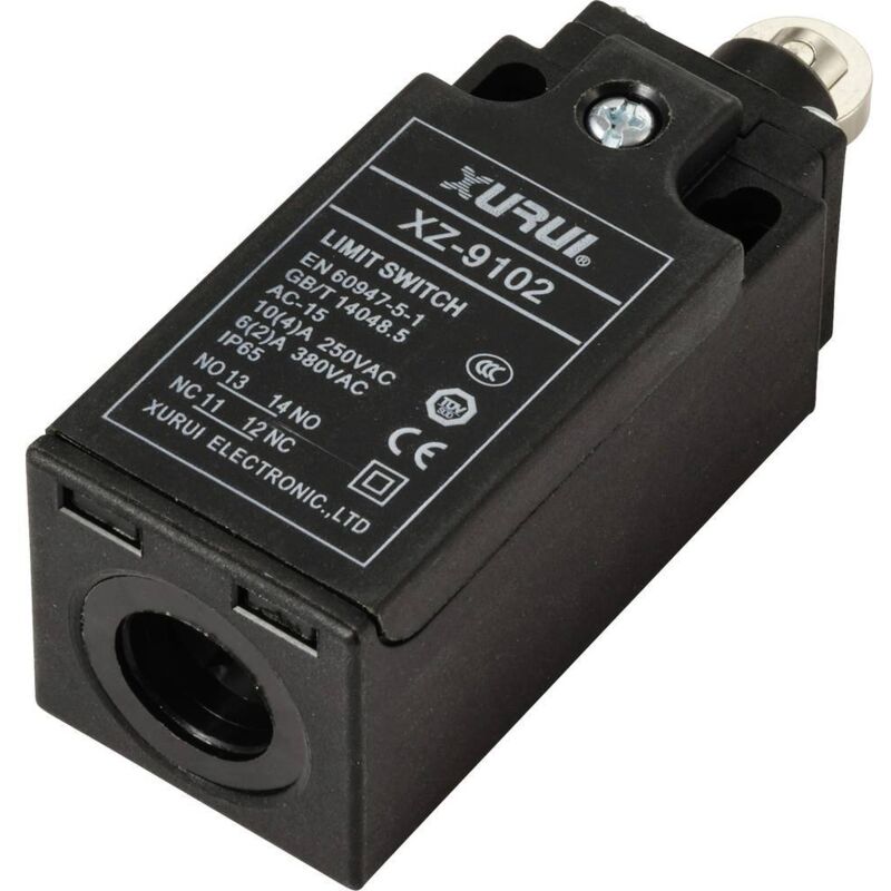 foto del prodotto interruttore di fine corsa 250 v ac, 10 a, punteria a rullo non agganciante xz 9 102 ip65, 1 pz.