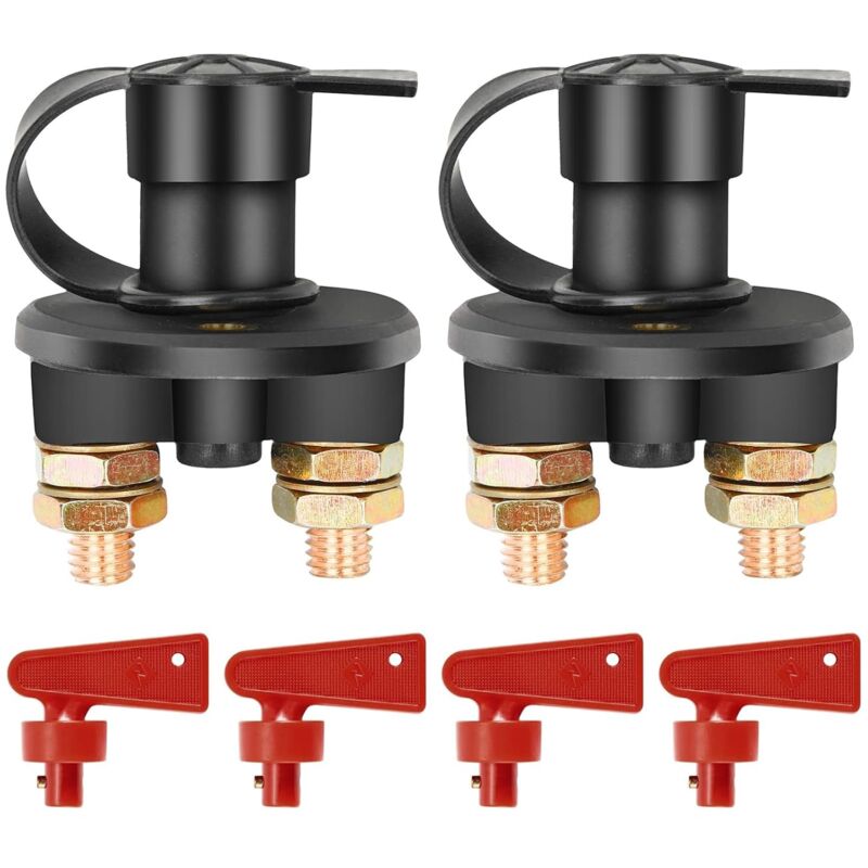foto del prodotto interruttore di interruzione della batteria 12v 24v, 2 pezzi interruttore di interruzione della batteria per auto, camper, camion, navi e yacht