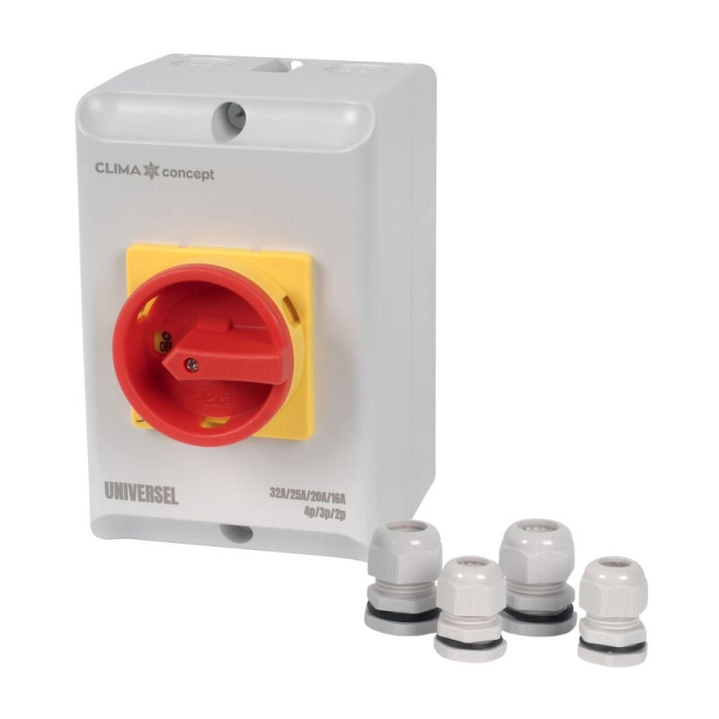 foto del prodotto interruttore di prossimit universale s ip65 16 32a 2 3 4 poli con pressacavi m20 m25