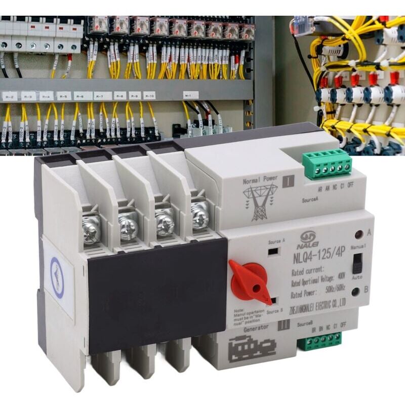 foto del prodotto interruttore di trasferimento automatico a doppia alimentazione nlq4 125 4p per centri commerciali, fabbriche 100 a 
