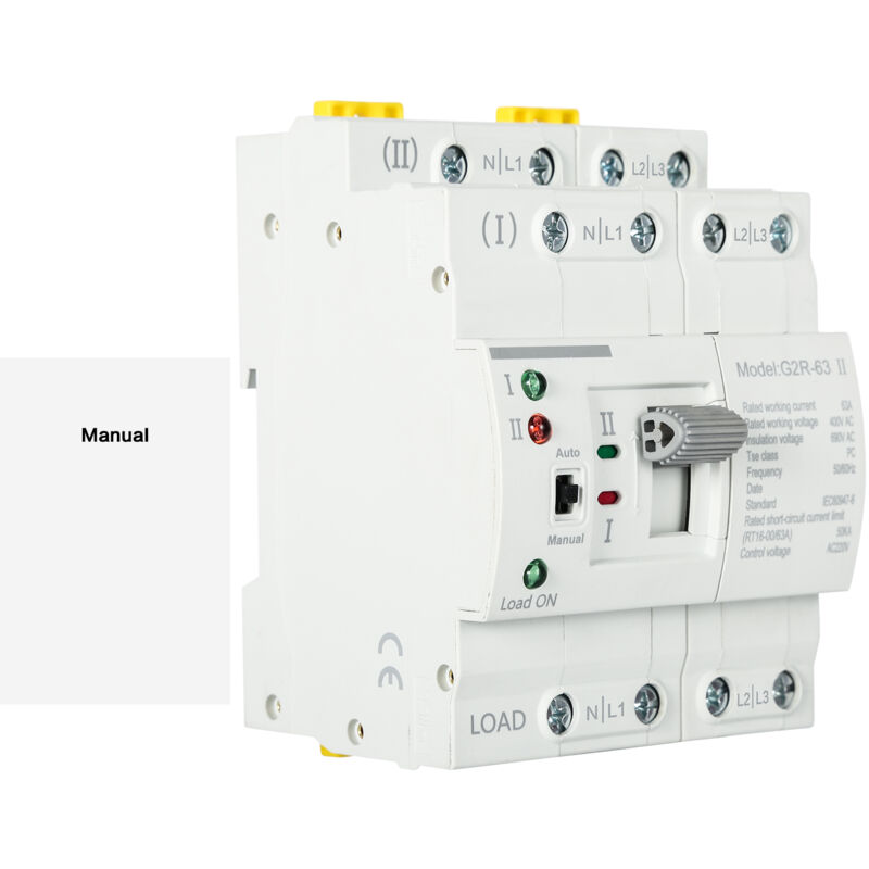 foto del prodotto interruttore di trasferimento g2r guida din 4p 63a ats interruttore di trasferimento automatico a doppia alimentazione selettori elettrici 220v