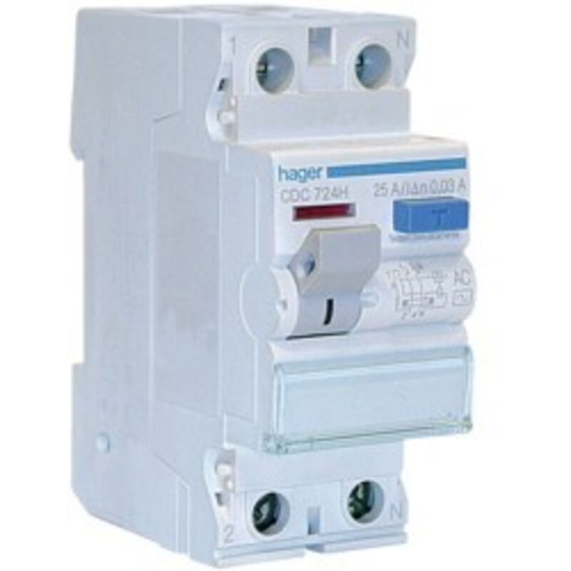 foto del prodotto interruttore differenziale 2p 30 ma 25a 2m hager cod. cdc724h 