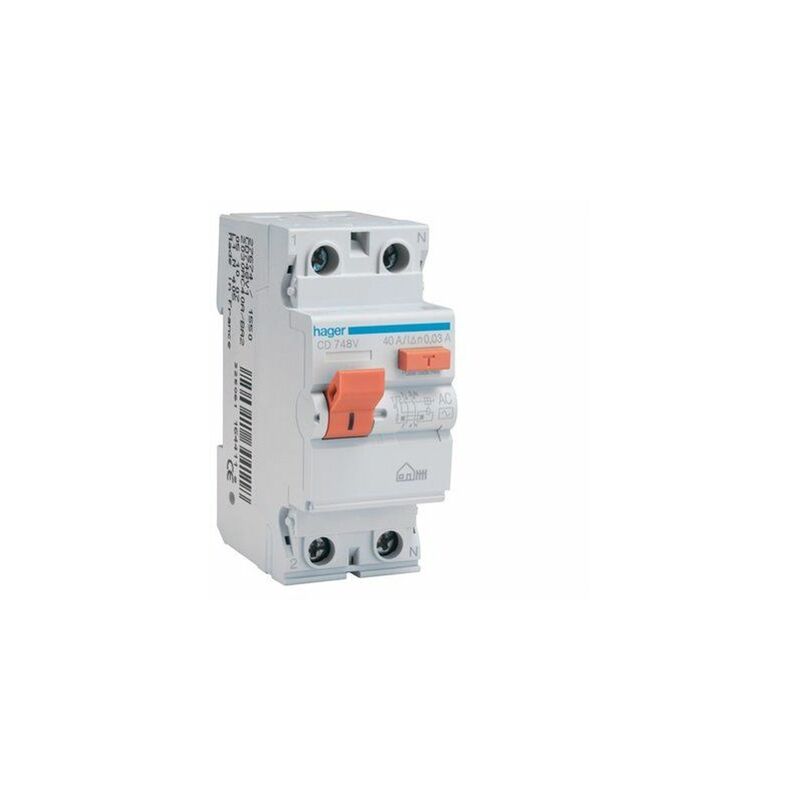 foto del prodotto interruttore differenziale 2p 40a 30 ma ac housing hager cd748v