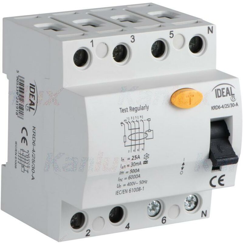 foto del prodotto interruttore differenziale, 4p krd6 4 25 30 a kanlux