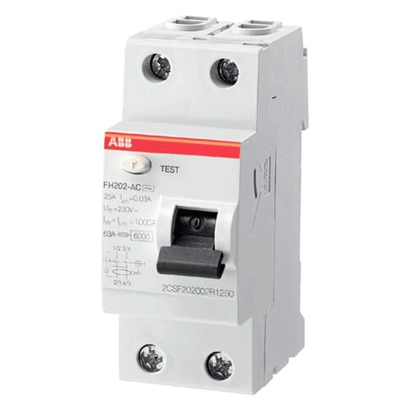 foto del prodotto interruttore differenziale abb puro 2p 30ma ac fh20225